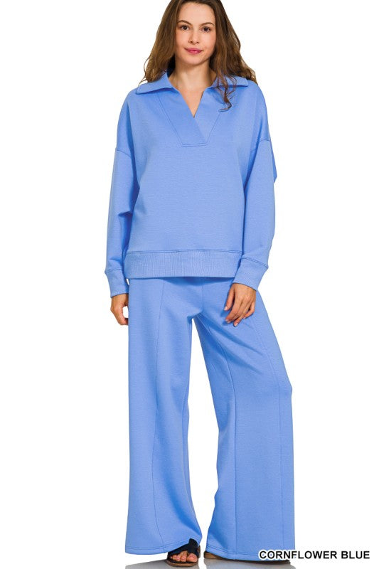 Scuba Collared Pullover & Pants Set