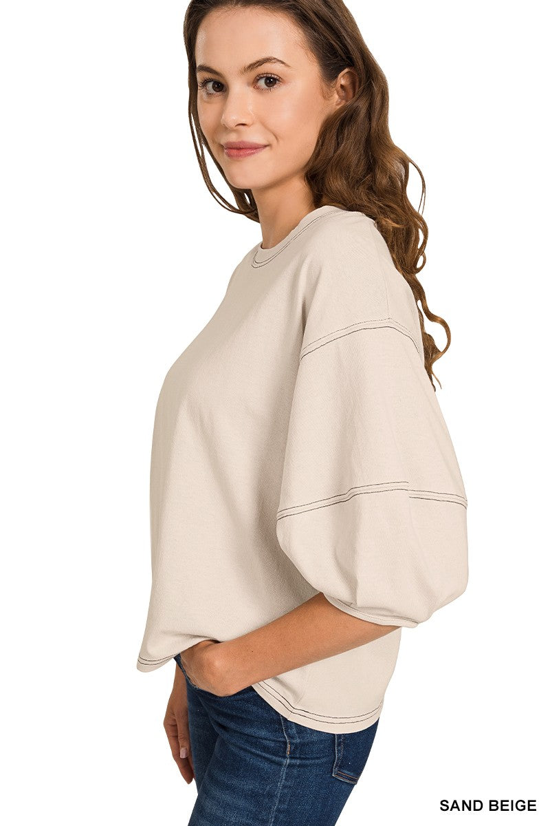 3/4 Balloon Sleeve Top