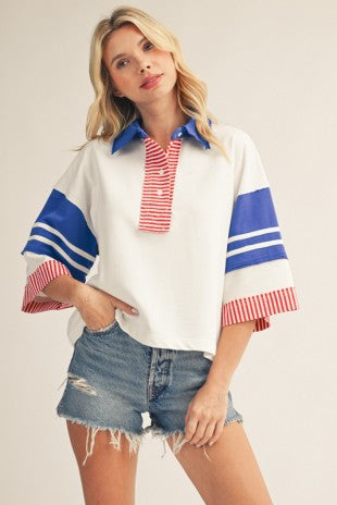 Color Blocked Polo Shirt