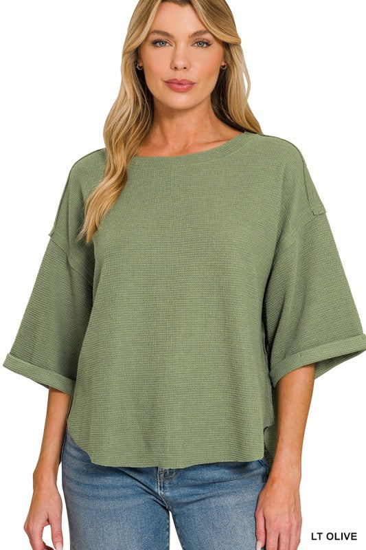 Double Knit Exposed Seam Top