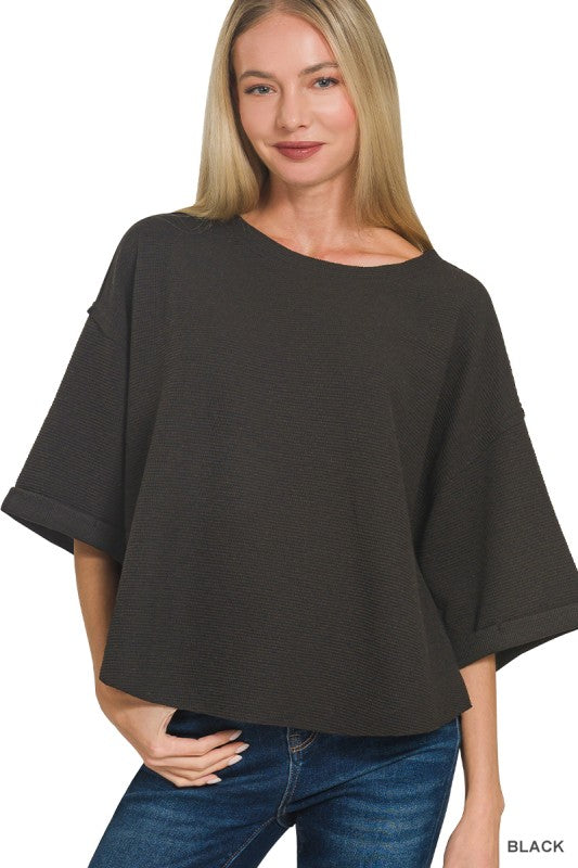Double Knit Exposed Seam Top