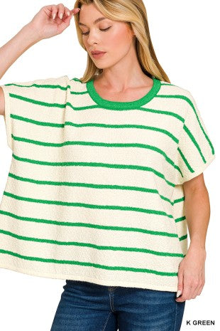 Striped Oversize Sweater Top