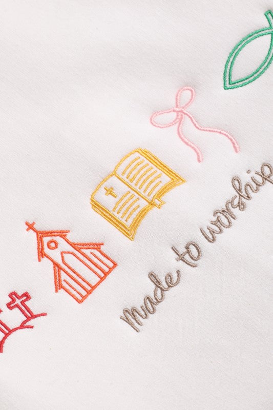 Made to Worship Embroidered Sweatshirt