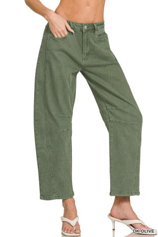 Barrel Leg Denim Pants
