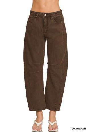 Barrel Leg Denim Pants