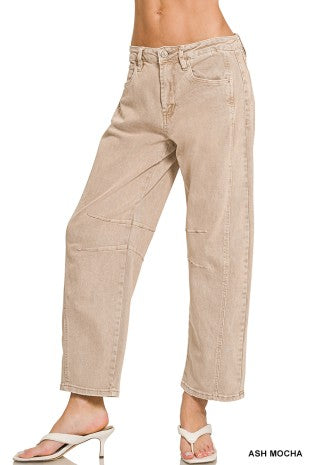 Barrel Leg Denim Pants
