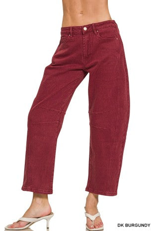 Barrel Leg Denim Pants