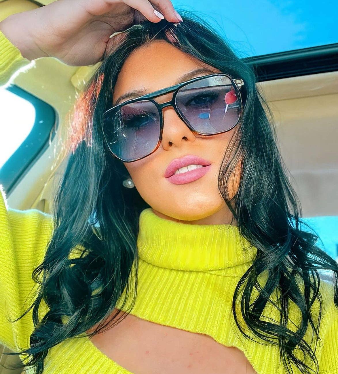 Skye - Unisex Oversized Aviator : Pink