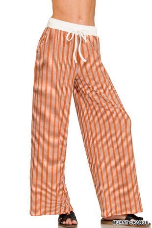 Raised Rib Striped Lounge Pants