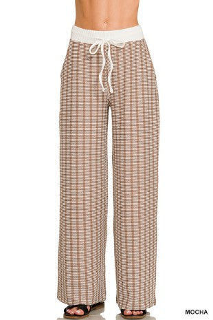 Raised Rib Striped Lounge Pants