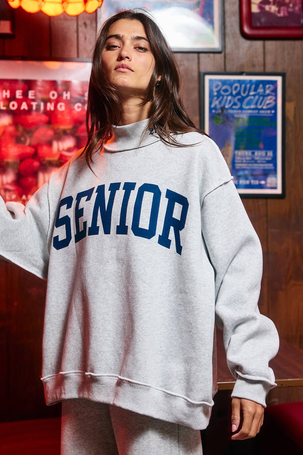 SENIOR27 | 'SENIOR' Reversible Mock-Neck Sweatshirt