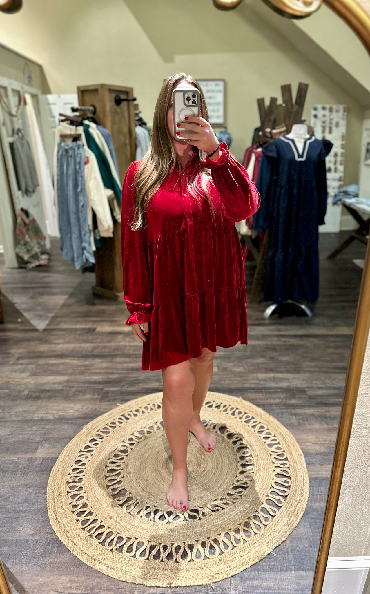 Ruby velvet dress hotsell