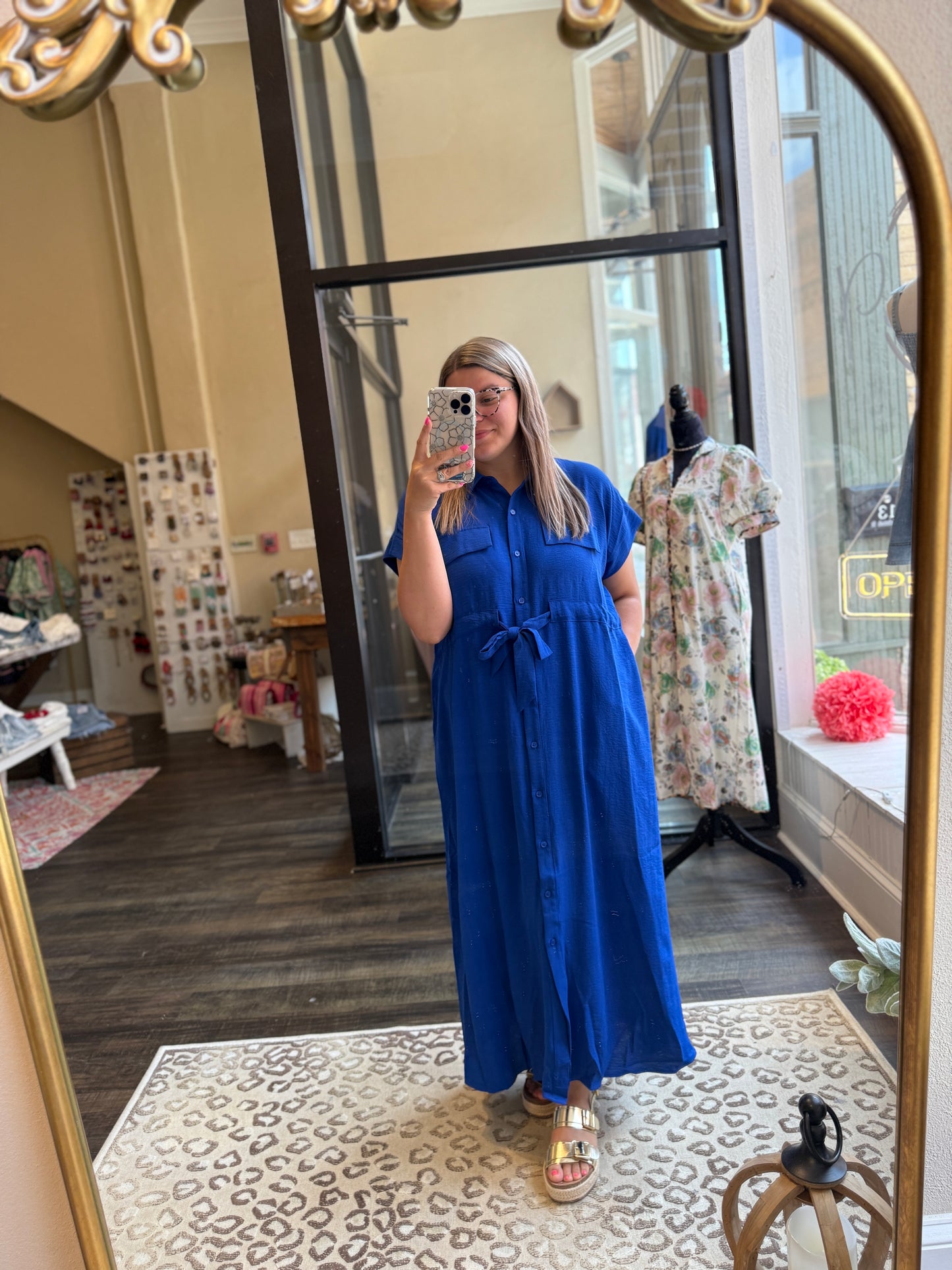 Solid Belted Maxi Dress