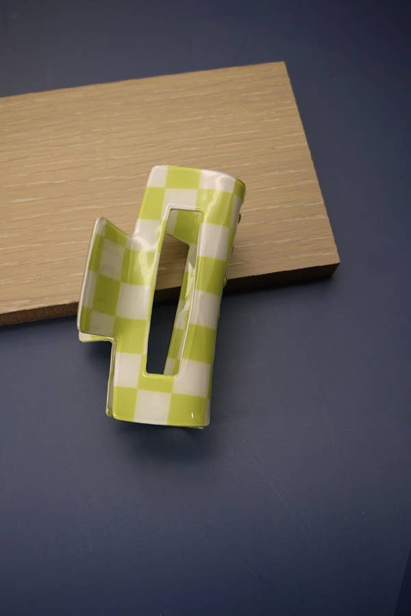 CHECKER HAIR CLAW CLIPS |MINT