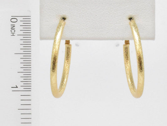 Textured Gold 1" Hoop Earrings