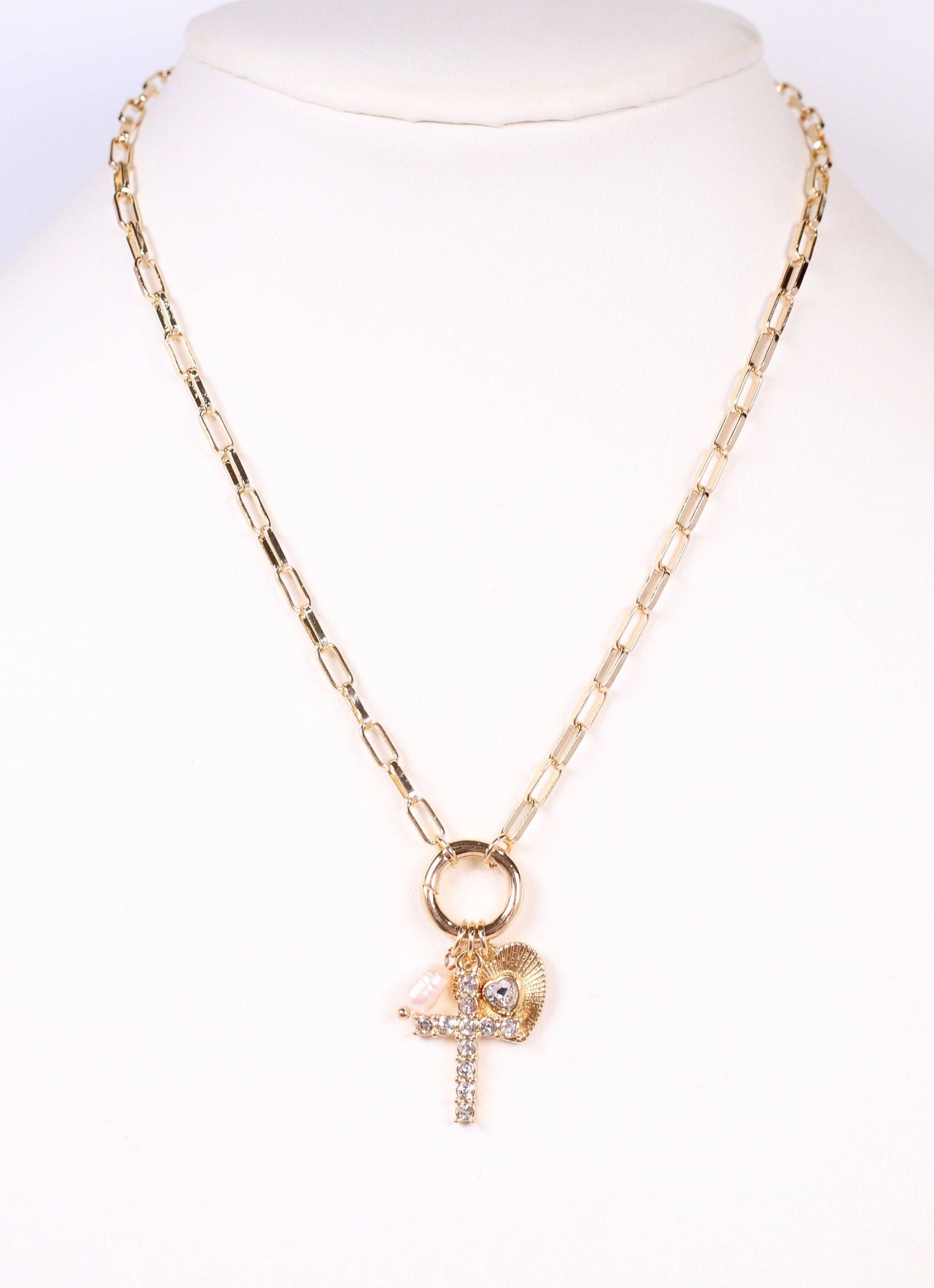 Arya Charm Cluster Necklace GOLD