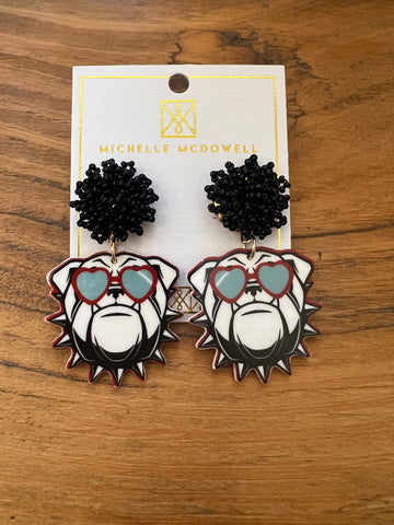 Bulldogs- Red earrings
