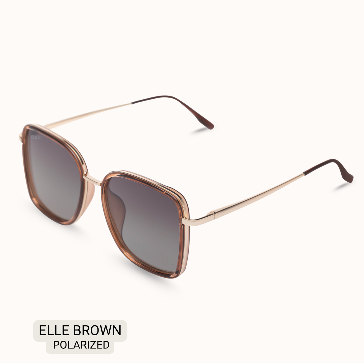 Elle - Women's Polarized Oversized Sunglasses: Brown