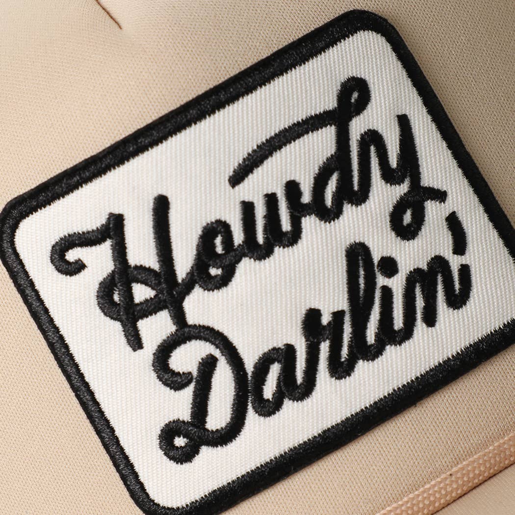 HOWDY DARLIN' Embroidered Patch Checker Foam Trucker Hat