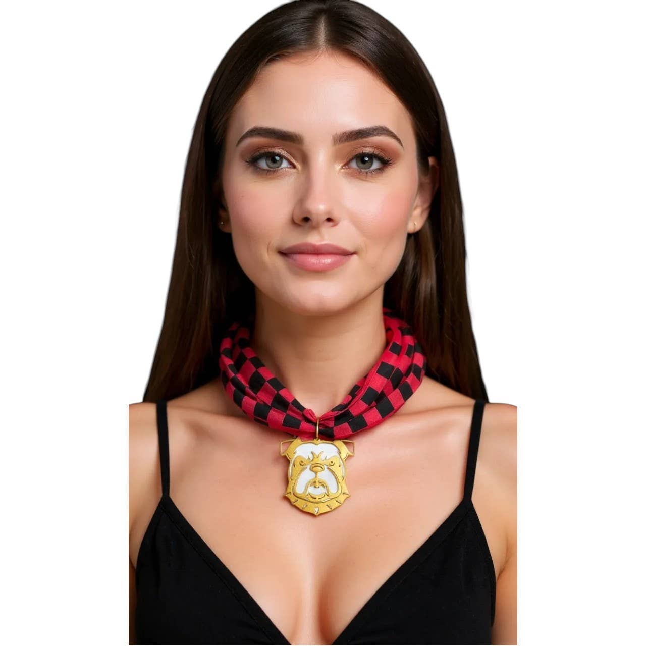 Gameday Scarf Necklaces: Black/Red