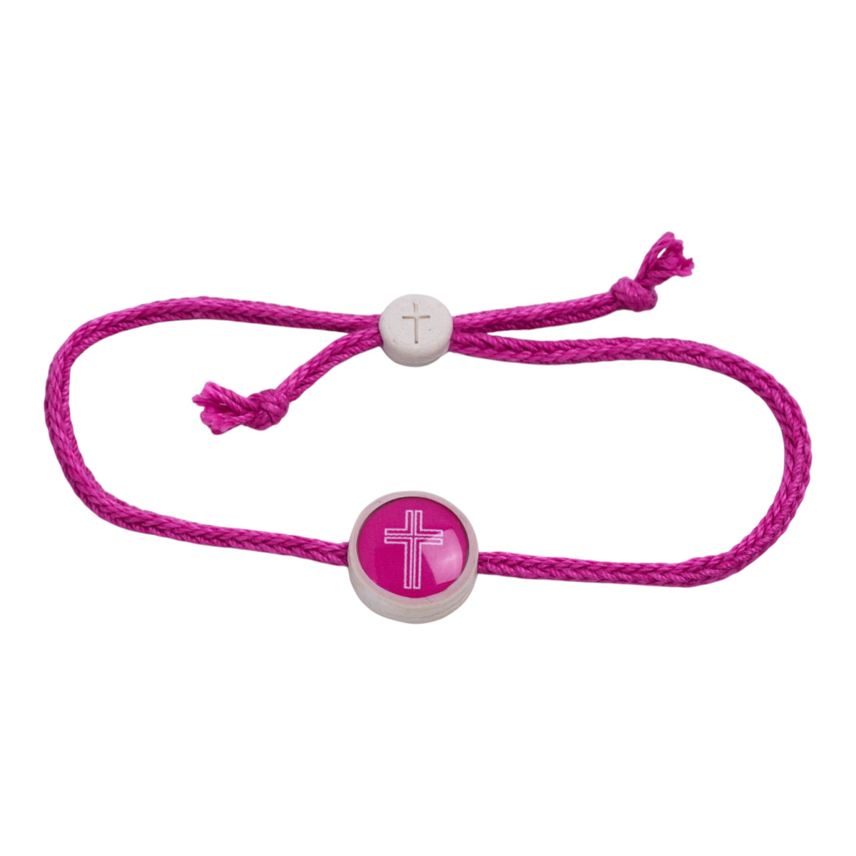 Tap To Pray® Survivor Series Braided Bracelet: Coral + Cross