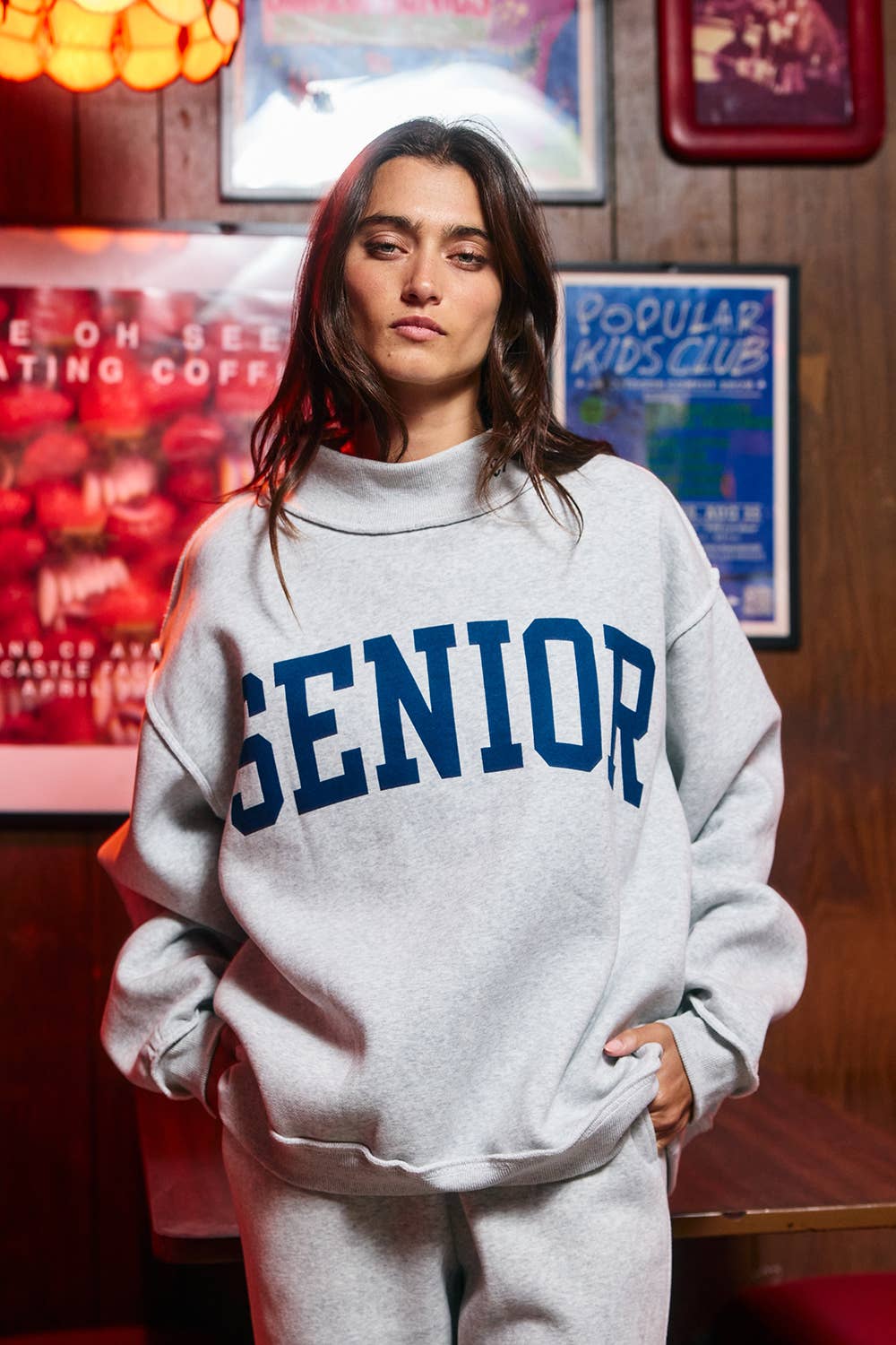 SENIOR27 | 'SENIOR' Reversible Mock-Neck Sweatshirt