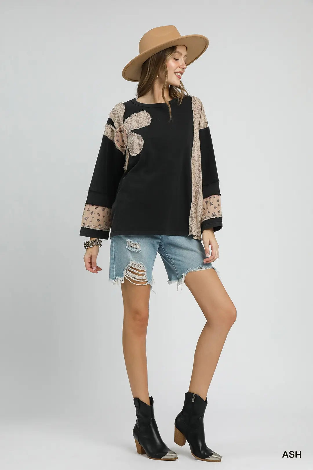 French Terry Patchwork Pullover