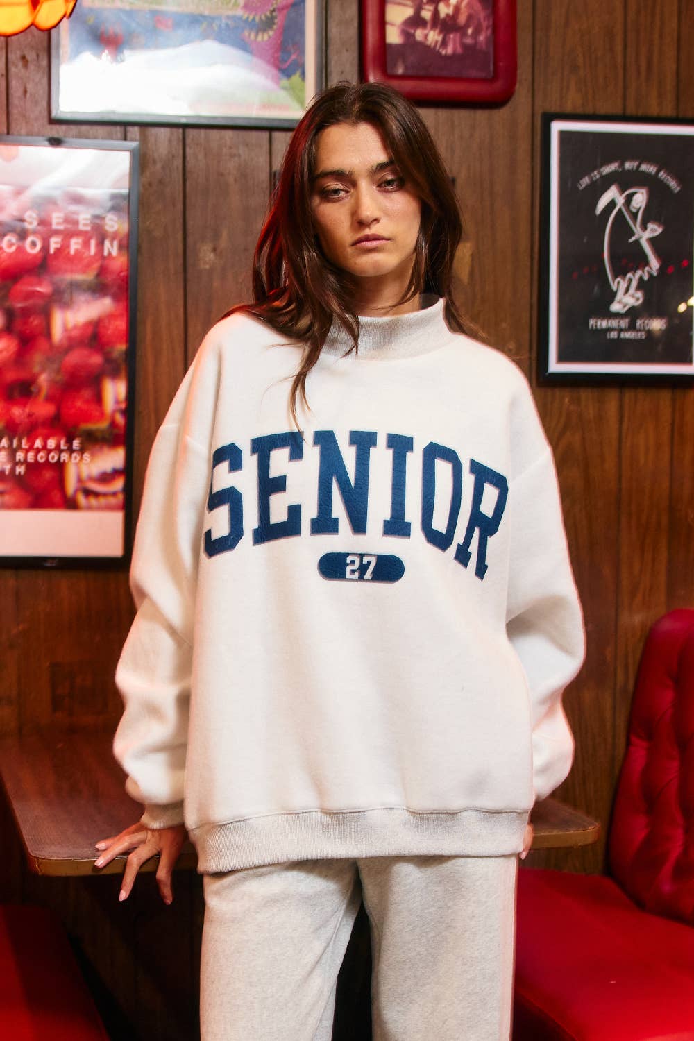 SENIOR27 | 'SENIOR' Reversible Mock-Neck Sweatshirt
