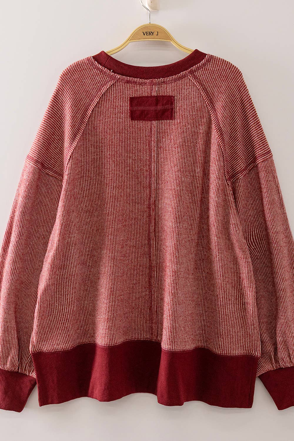 Vintage Thermal Sweater: BURGUNDY