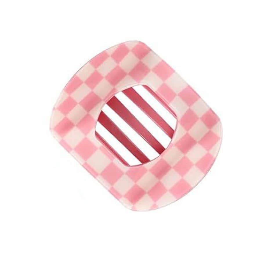 Jumbo Lay Flat Oval Hair Claw Clip: Blue