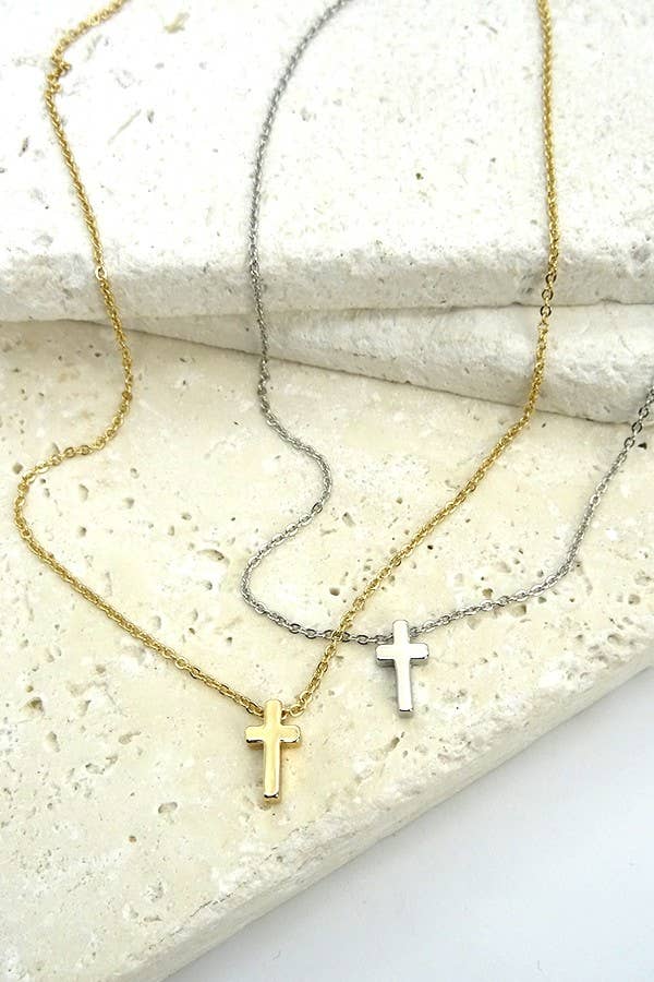 CLASSIC MINI CROSS NECKLACE |CROSS: SILVER