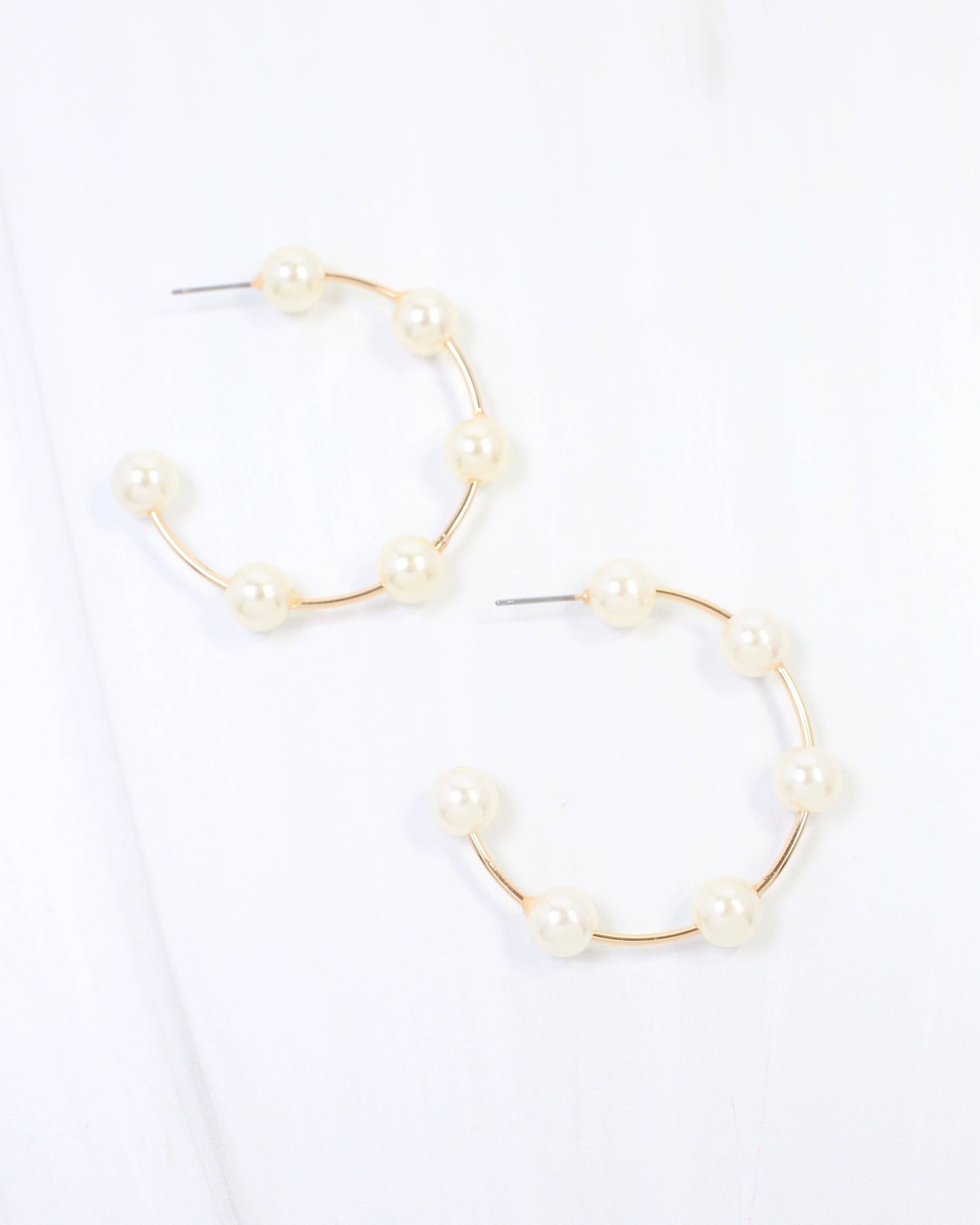 Mount Pleasant Pearl Hoop Earring Gold