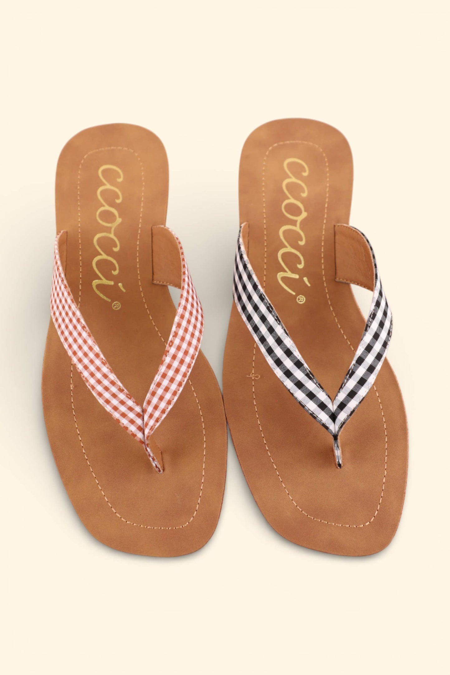 SIA MINIMAL STRAP DESIGN FLIP FLOP THONG SANDALS: CHAMPAGNE