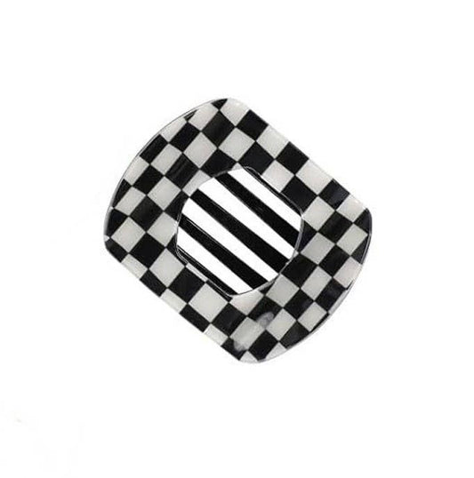 Jumbo Lay Flat Oval Hair Claw Clip: Black