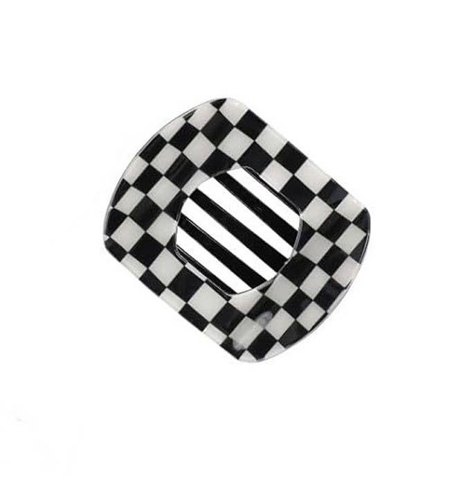 Jumbo Lay Flat Oval Hair Claw Clip: Blue