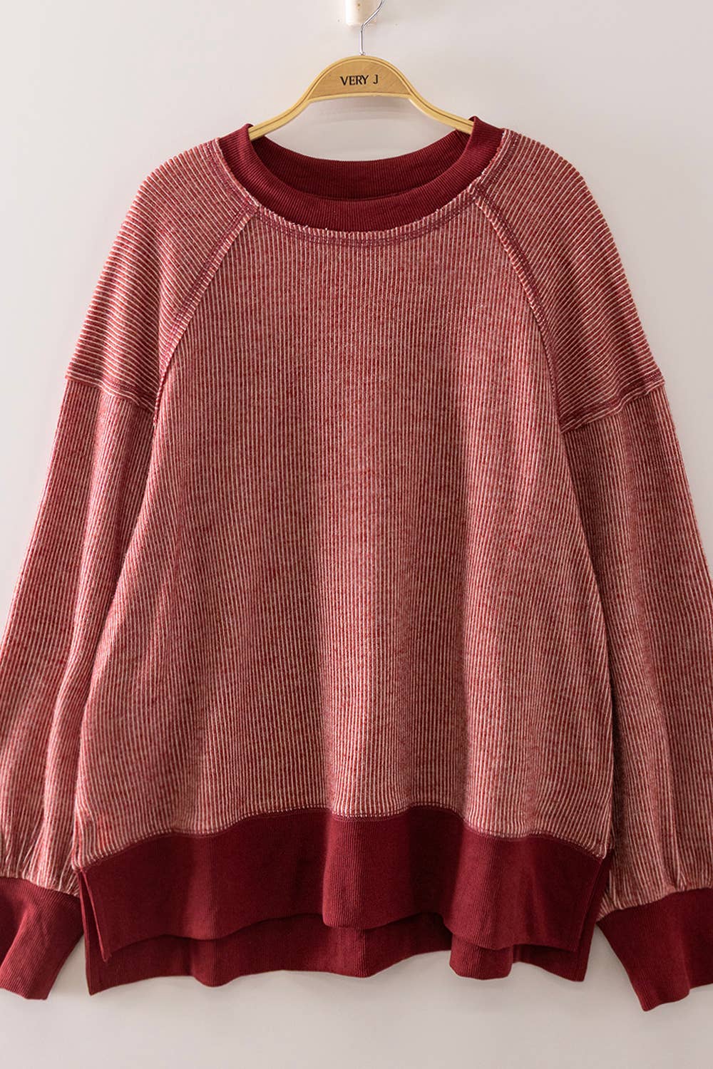 Vintage Thermal Sweater: BURGUNDY