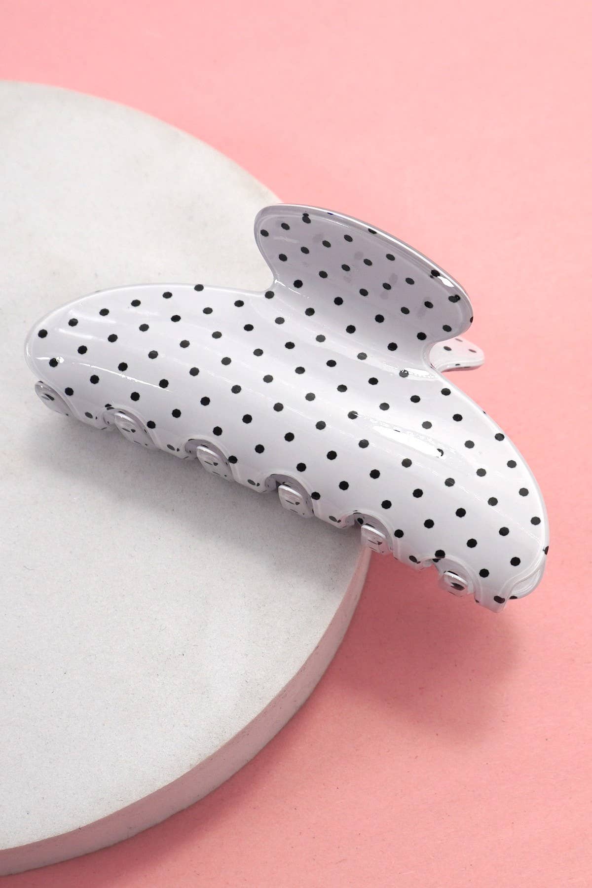 Polka Dot Hair Claw Clip | BLACK