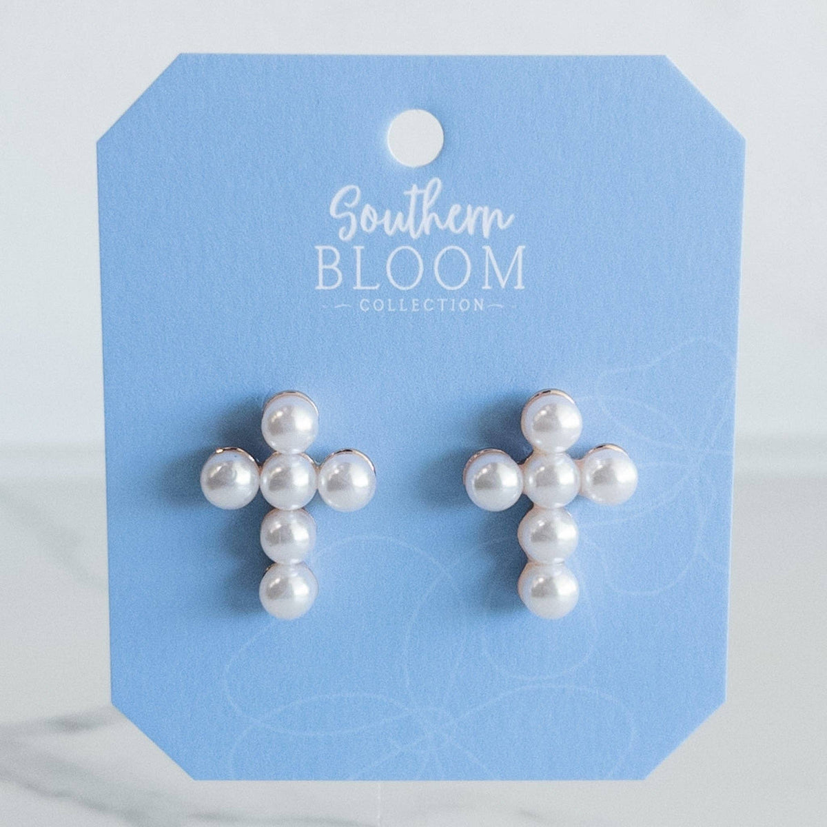 Blessed Statement Cross Earrings