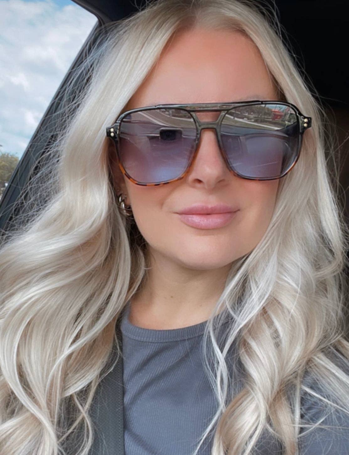 Skye - Unisex Oversized Aviator : Pink