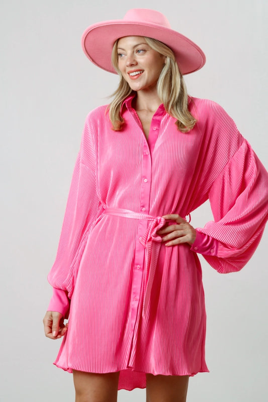 Pleated Mini Dress