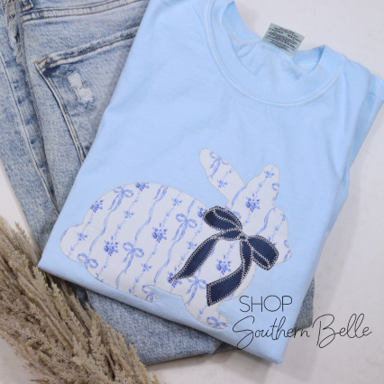 Easter Bunny with Bow Short Sleeve Tee