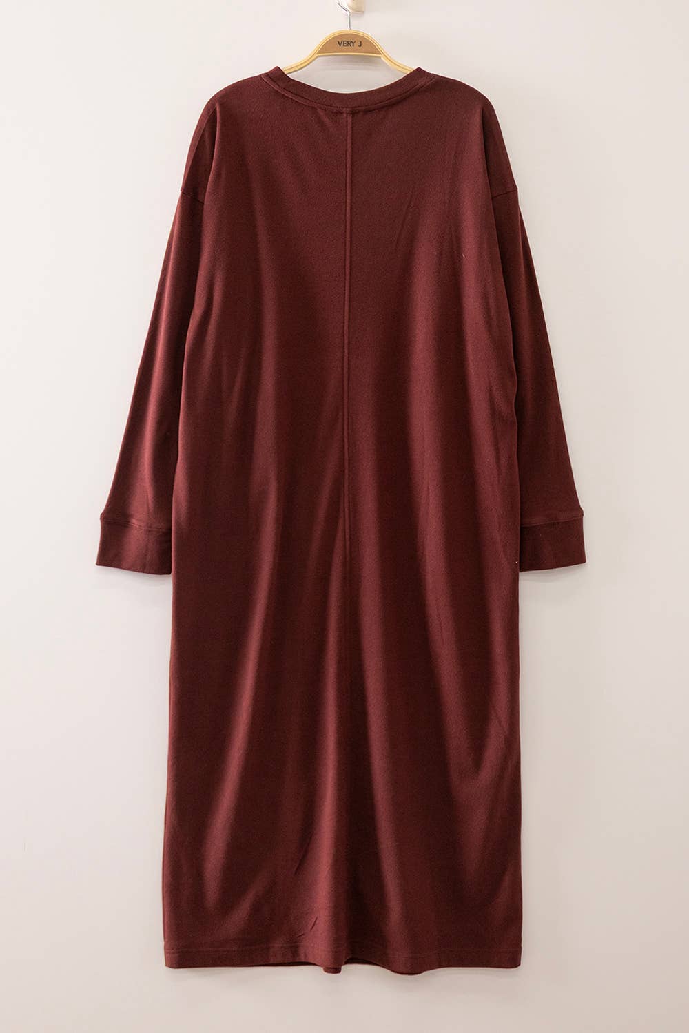 Relaxed Oversized Dress for Effortless Comfort: BURGUNDY
