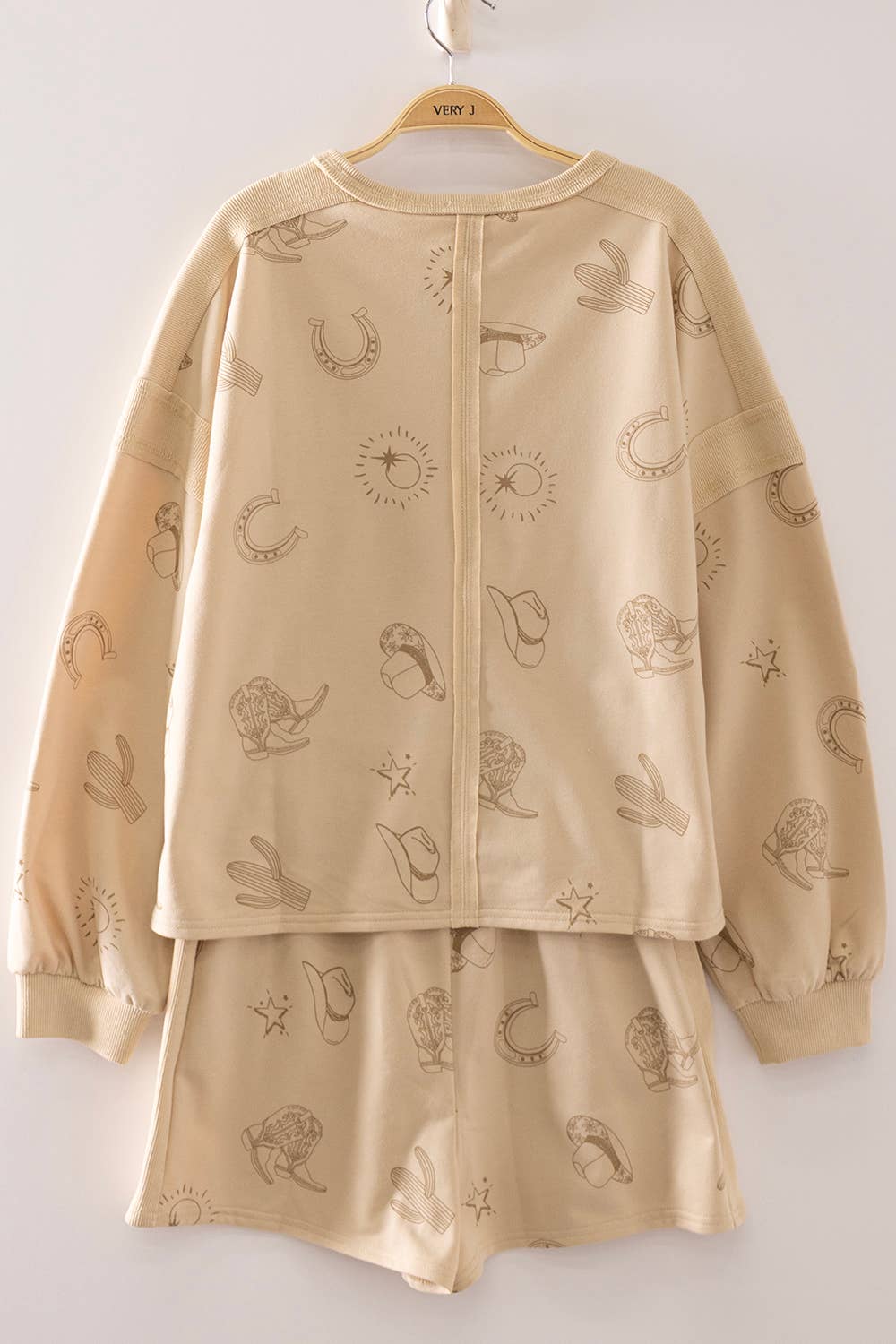 Western Print Lounge Set: TAUPE