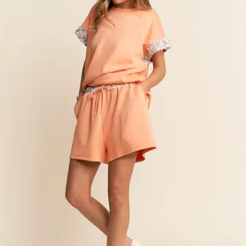 Floral Print Top and Shorts Set