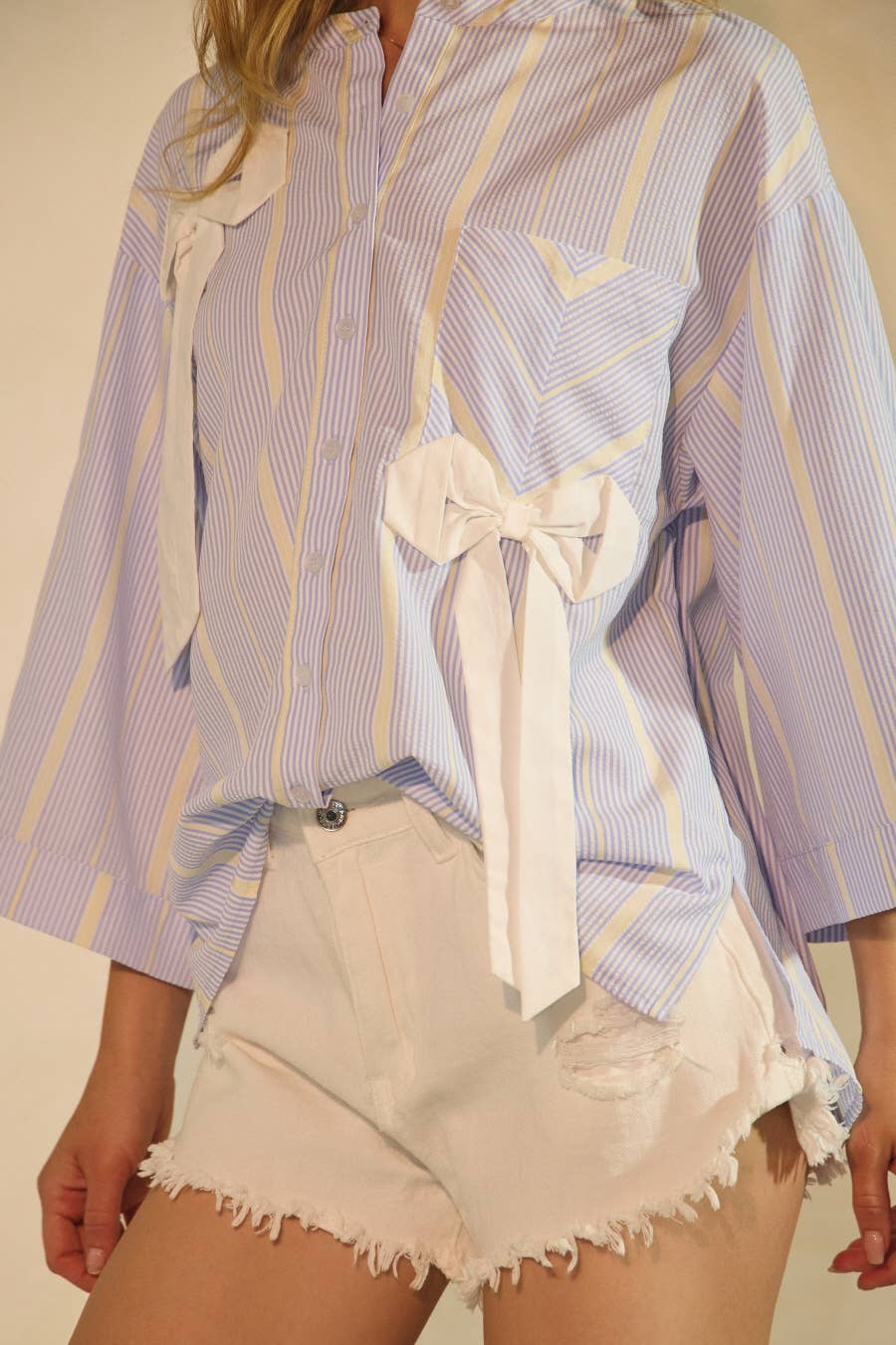Striped Blouse: Blue Multi