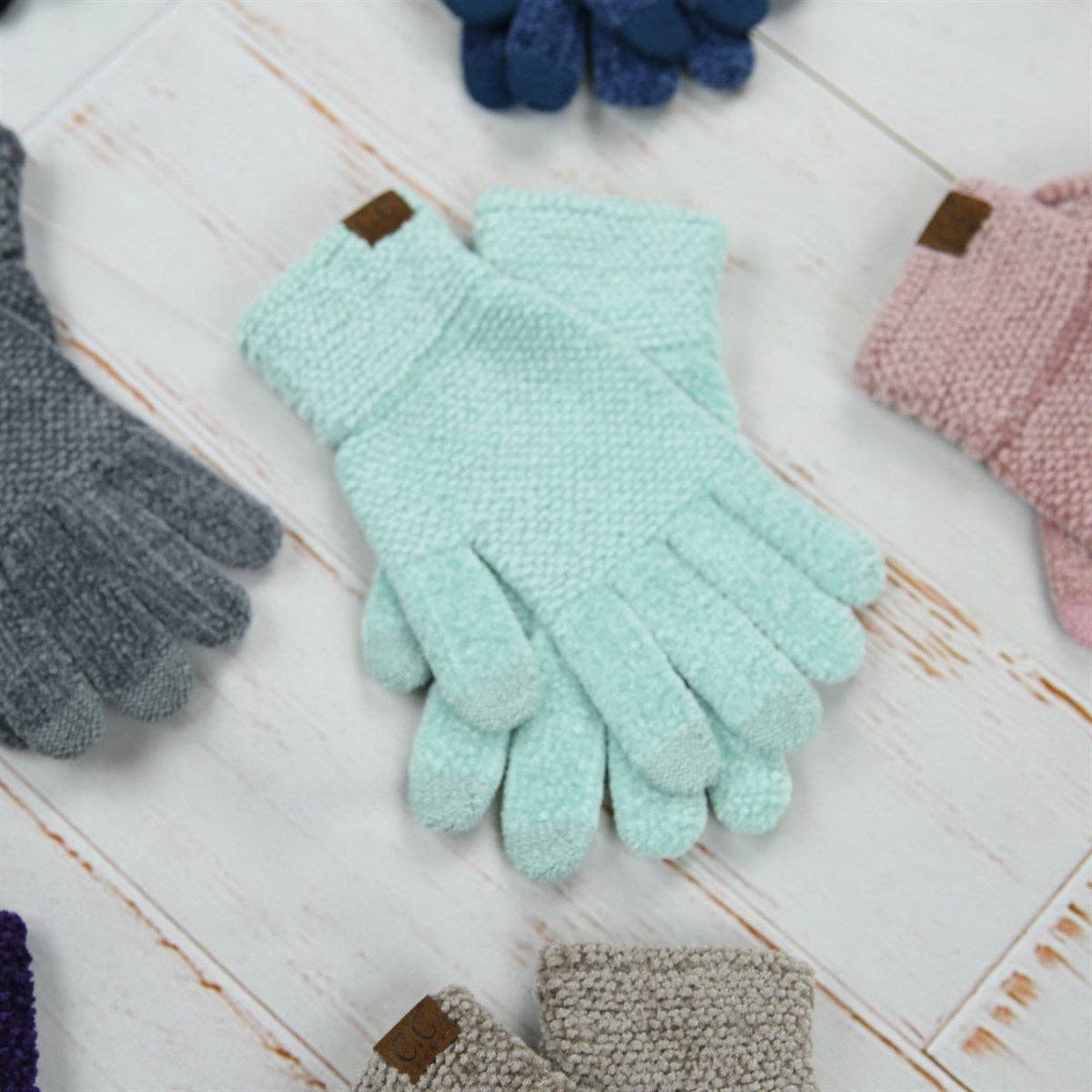 CC Chenille Touchscreen Glove ( G-9016 ): Light Melange Grey