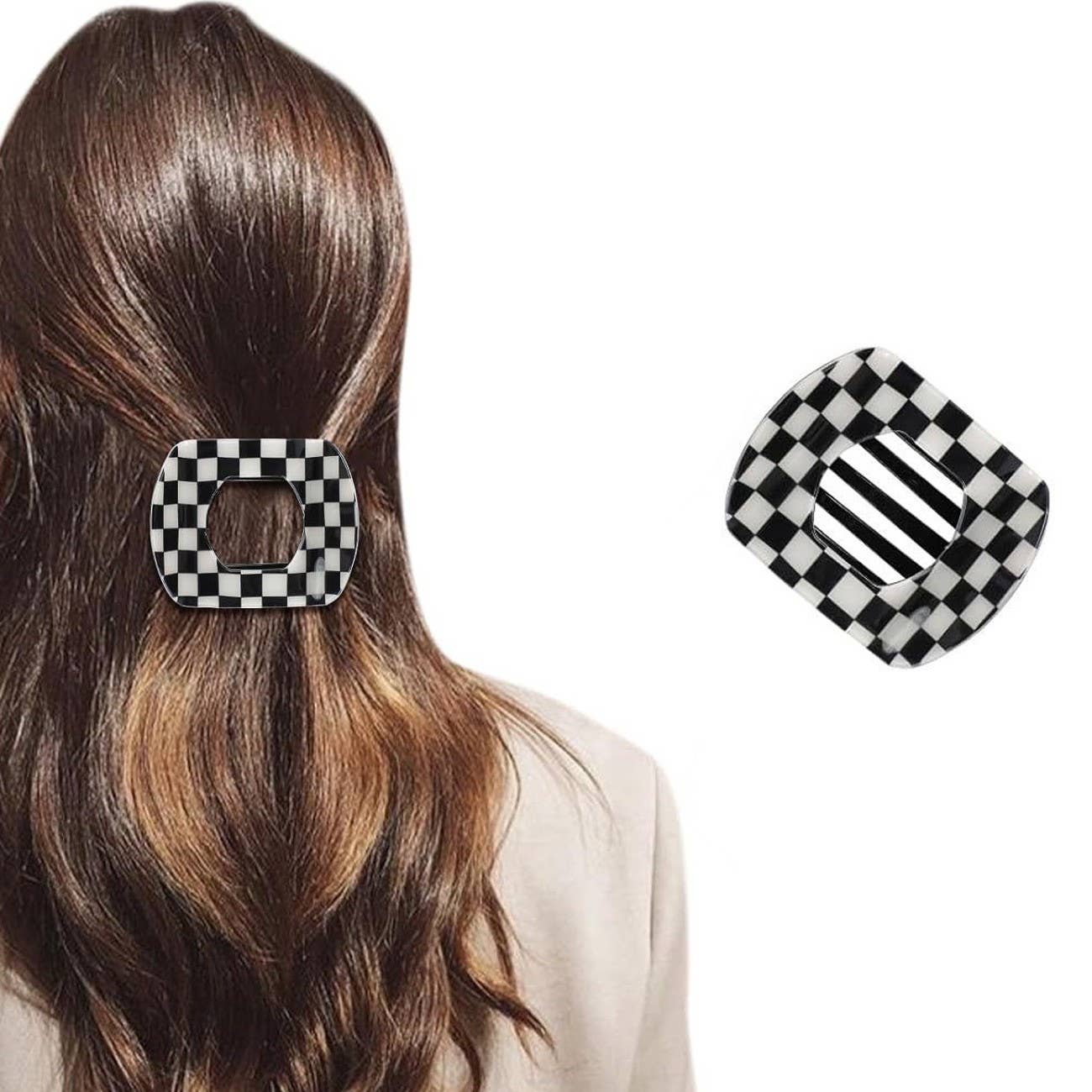 Jumbo Lay Flat Oval Hair Claw Clip: Pink