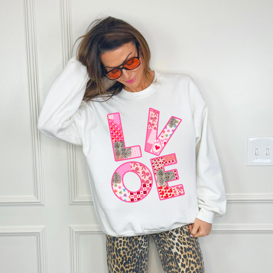 Patchwork Love Sweatshirt