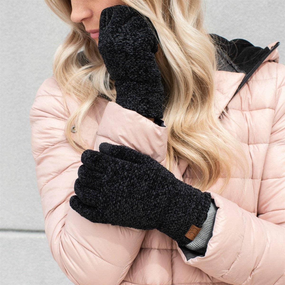 CC Chenille Touchscreen Glove ( G-9016 ): Light Melange Grey