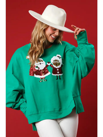 Sequin Santa & Mrs. Santa Sweatshirt